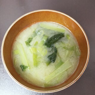 小松菜と長ねぎのお味噌汁